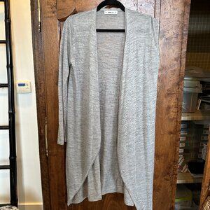 Zara Knit Lightweight Heather Grey Open Front Cardigan - Women's Medium